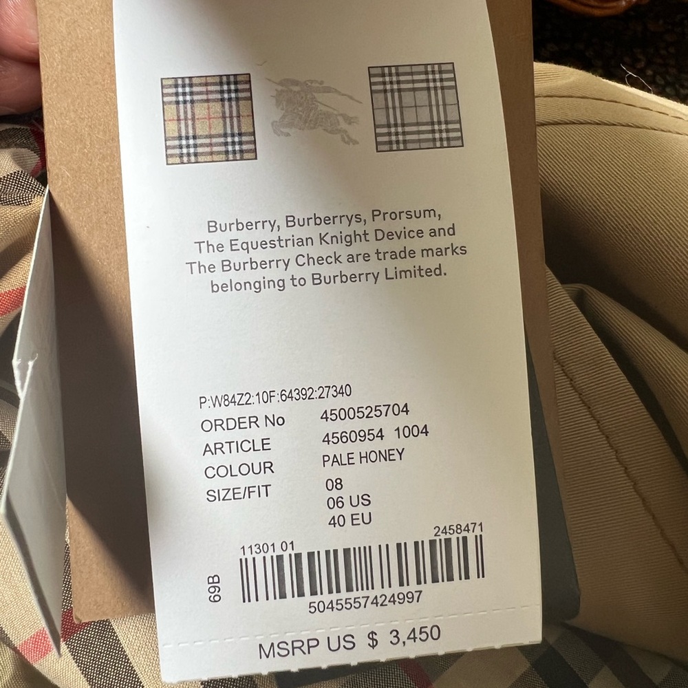 Women's BURBERRY London Long Trench Coat Double Breasted Jacket ENGLAND US 6 - Picture 11 of 13